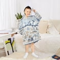 thumbnail image 6 of FORMRS Wearable Blanket Hoodie with Sleeves for Kids Cozy Flannel Sweatshirt, Light Blue Mountain, 6 of 7