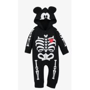Disney Mickey Mouse Skelton Halloween Romper For Baby 3-6 Months