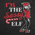 thumbnail image 2 of Womens Im The Sassy Elf T Shirt Funny Xmas Santas Elves Joke Tee for Ladies Womens Graphic Tees, 2 of 9