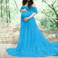 thumbnail image 3 of Vedolay Maternity Dress Summer Maternity Strapless Ruched Maxi Tube Dress with Pockets Pink M, 3 of 4