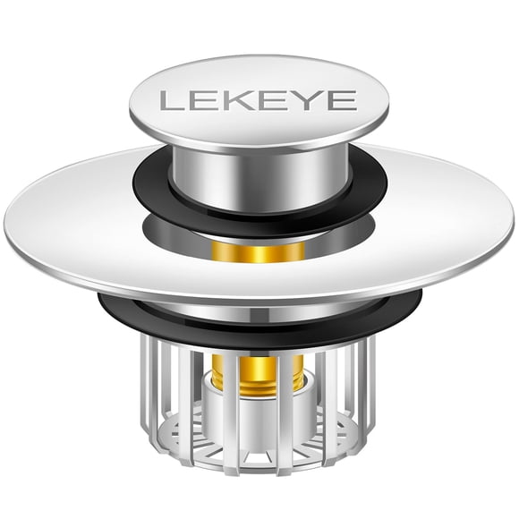 Colador de pelo Tub Stopper LEKEYE para desagüe de ducha, cromado