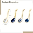 thumbnail image 5 of Asian Ceramic Soup Spoons 4 Pack, Blue and White Porcelain Large Serving Spoons, Traditional Oriental Design, Gold Trim Deep Bowl Spoons for Ramen, Pho, Rice Dishes, 6.3 inch Length, 5 of 6