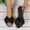 Black, variant on Eltusu Women Flat Slide Sandals, Non Slip Open Toe Bow Summer Beach Sandals Shoes Black Size 7