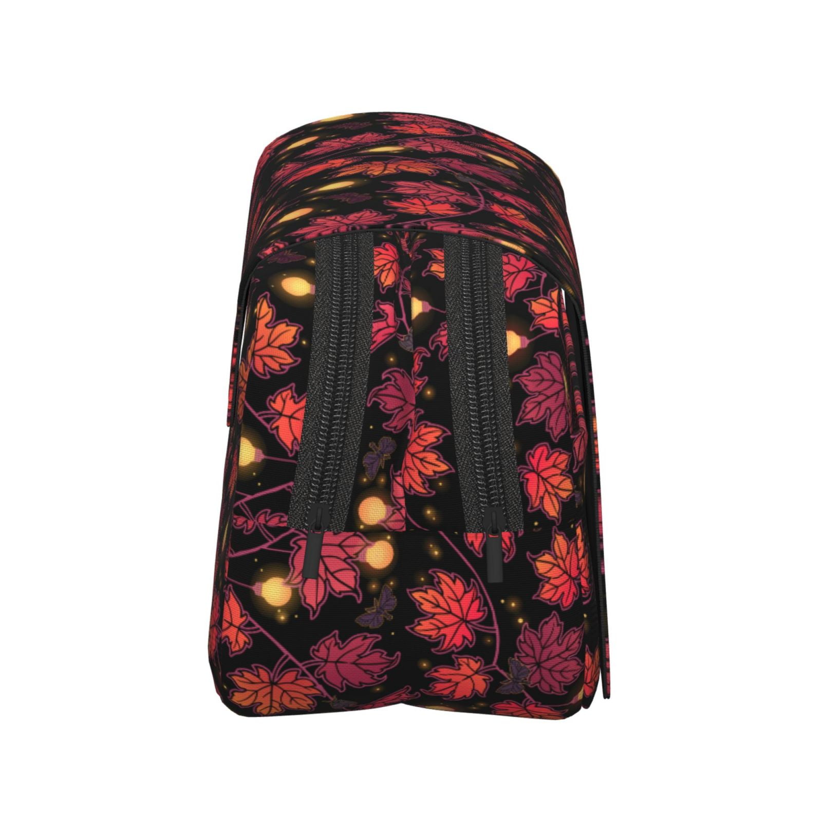 Rateoe Beautiful Maple Leaf Lantern Pattern Double Clamshell Pen Case, Storage Organizer with Two Zipper Compartments– Holds Up to 50 Pencils & Pens