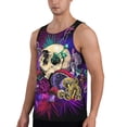 thumbnail image 2 of Easygdp Mushrooms and Skull Men's Tank Top, Sleeveless Muscle T Shirts, Breathable, Quick-Dry, Loose for Gym, Running, Fitness - Large, 2 of 9