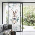 thumbnail image 3 of Easter Bunny Window Privacy Film, Green Eucalyptus Leaves Spring Flowers Country Static Cling UV Sun Blocking Heat Control Window Tint Day and Night, Non-Adhesive One Way Privacy Cover 35.4''x78.7'', 3 of 7