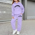 thumbnail image 2 of SGMVNU Girls Sweatsuit 2 Piece Outfits Boys Hooded Sweatshirt and Jogger Sweatpants Tracksuit Set Tracksuit Clothing Set, Size 13-14 Years, Purple, 2 of 4