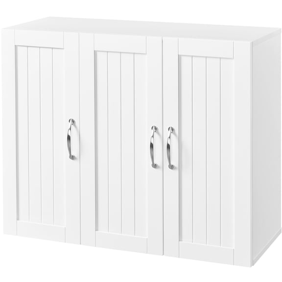 Bathroom Wall Cabinet, Medicine Cabinet With Adjustable Shelf, Hanging Storage Cupboard For Living Room, Laundry Room, Kitchen, White