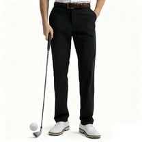 Mens Golf Pants Classic Fit Work Dress Comfy Pants 30"/32" Quick Dry Business Black Trousers 34Wx30L