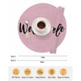 thumbnail image 6 of 13 Inch Round Placemats Set of 6, Pink Christmas Non Slip Heat Insulation PP Table Mats, Santa Xmas Rustic Farmhouse Winter Washable Place Mats for Kitchen Dining Party Table Decor, 6 of 7