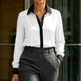 thumbnail image 4 of Admvng Women's Tops Button-Down Shirt Long Sleeve Casual Leisure Elegant Blouse, 4 of 5