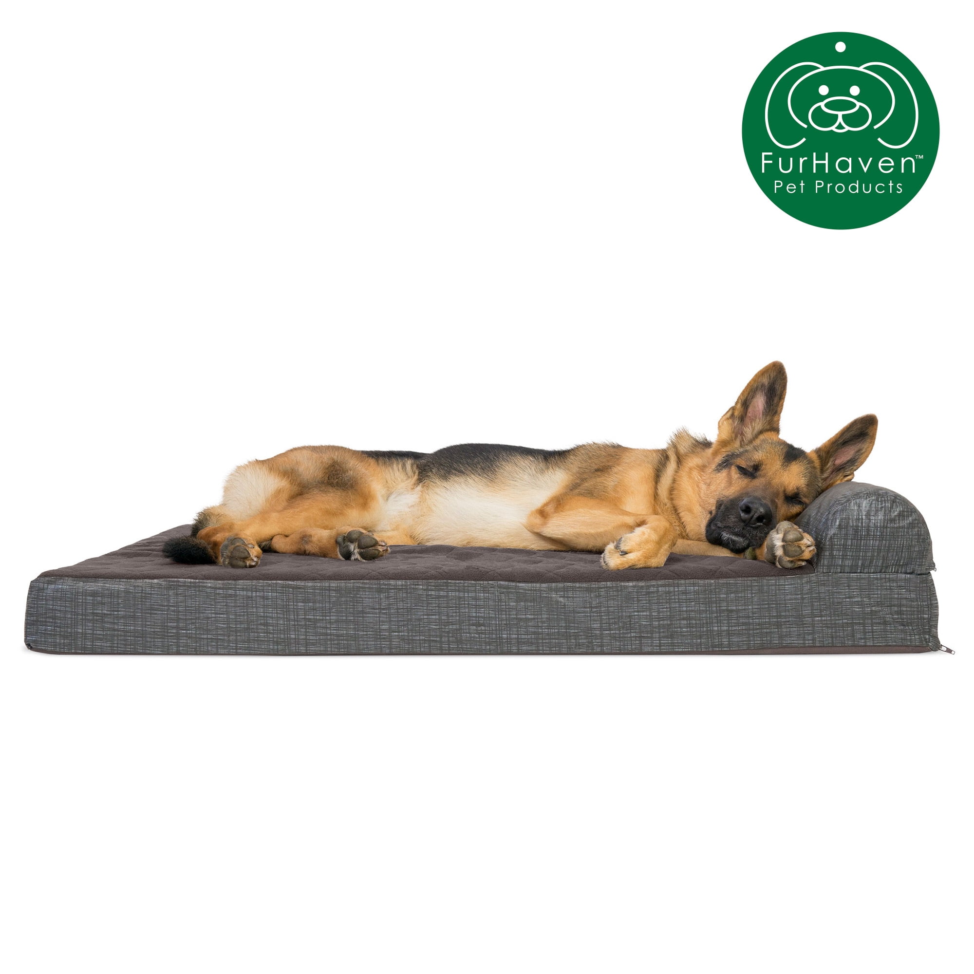 FurHaven Pet Products, Orthopedic Quilted Fleece & Print Chaise Couch