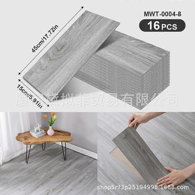 32pcs Wood Grain Wallpaper: Self-Adhesive Pvc Peel And Stick Wall Tiles Stickers For Kitchen & Bathroom - 45x15cm Waterproof Wall Decals