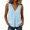 Blue, variant on Women Linen Pleated V Neck Sleeveless Casual Basic Vacation Beach Loose Tank Tops Blouse, Blue M