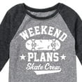 thumbnail image 3 of Instant Message - Skateboarding - Weekend Plans Skate Crew - Toddler & Youth Raglan Graphic T-Shirt, 3 of 6