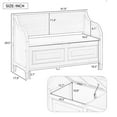 thumbnail image 6 of Ottoman Bench with Storage Solid Wood Entryway Multifunctional Removable Cushion Storage Bench with Safety Hinge, 6 of 6