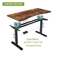 thumbnail image 3 of Electric Standing Desk 63x30 Inch, Dual Motor Height Adjustable Desk, Curve Splice Board, 4 Memory Presets, Cable Basket, Home Office Workstation, Rustic Brown, 3 of 11