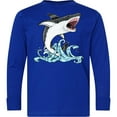 thumbnail image 3 of Inktastic Great White Shark Jumping Long Sleeve Youth T-Shirt, 3 of 5