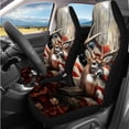 thumbnail image 2 of Binienty Hunting Deer Camo Automotive Seat Covers with Car Steering Wheel Cover American Flag Elastic Armrest Cushion Pad Seat Belt Cushion Pad Keychain Automotive Interior Accessories Set, 2 of 7
