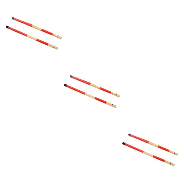 relayinert Accessoires de Tambour Bâton de Tambour en Bambou Instrument de Percussion Maillet Musique Remplacement Composant Rouge 3Ensemble