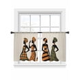 thumbnail image 2 of African Women Sheer Curtains 54 Inches Long 2 Panels Black Women Light Filtering Semi Sheer Window Curtains Drapes for Bedroom Living Room 52"x54", 2 of 7