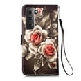 thumbnail image 3 of Phone Case for Samsung Galaxy S21 5G,Galaxy S30 Protective Case, Folding Flip Leather Wallet Shockproof Cover with Card Slots Kickstand Magnetic Closure Cute Girls Women Cover,Rose, 3 of 7