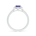 thumbnail image 2 of ANGARA Natural Round Tanzanite Halo Ring with Diamond Accents in 14K White Gold for Women (Size-6mm) | December Birthstone, Birthday, Anniversary, Jewelry Gift for Women | Natural Tanzanite Ring, 2 of 10