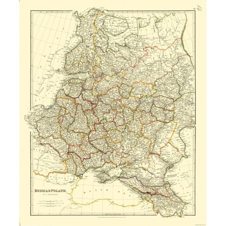 Historic Map - Russia Poland - Arrowsmith 1832 - Vintage Wall Art