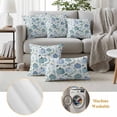 thumbnail image 6 of Green Blue Pumpkins Fall Outdoor Waterproof Pillow Covers, Autumn Botanical Thanksgiving Decorative Square Throw Pillowcase Sofa Cushion Sham for Patio/Couch/Chair, 20"x20" 2 Pack, 6 of 8