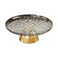 thumbnail image 1 of Frutero redondo con base, ideal para decorar mesa, cocina, encimera u oficina. Gris y dorado, 1 of 9