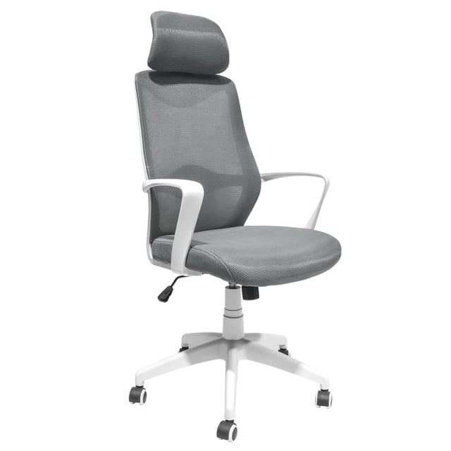 Silla de Oficina Gris Estilizada Ejecutiva con Cabecera TOPLIVING Top Living Silla gris Estilizada ejecutiva con cabecera