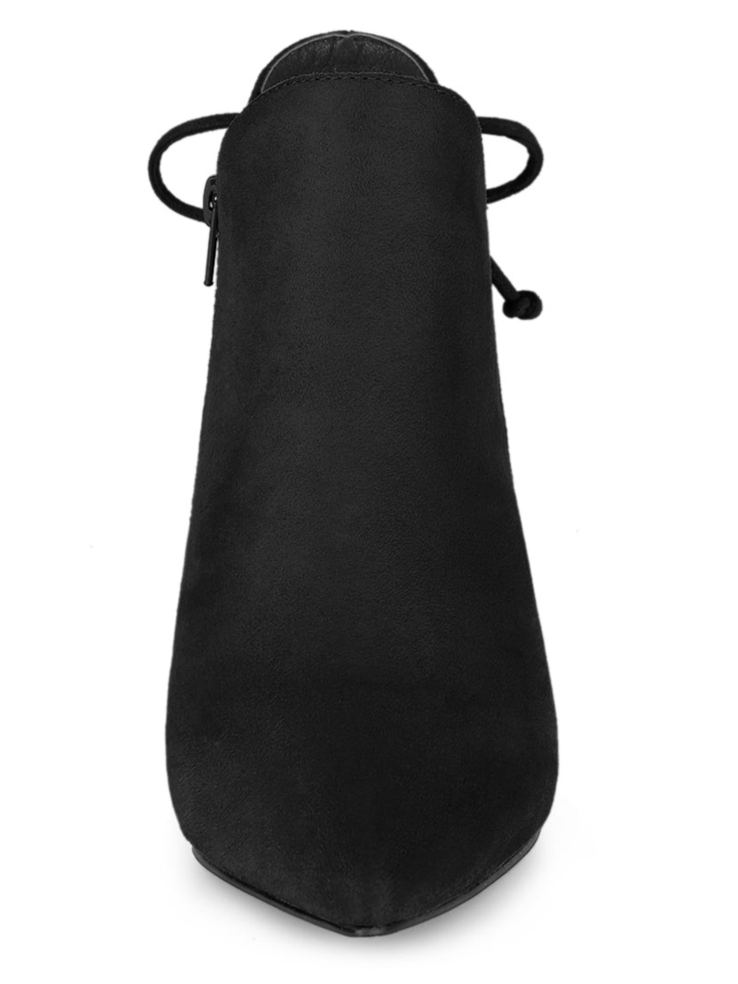 DARING DIVA Women's Pointy Toe Kitten Heel Ankle Booties Black 10