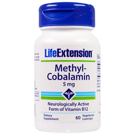Rapid Dissolve Lozenges - Life Extension Methylcobalamin 5 Mg Dissolve In Mouth Lozenges Vanilla 60 Lozenges, Pack of 2