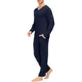 thumbnail image 5 of MoFiz Men's Bamboo Pajamas Set Long Sleeve V-Neck Top and Pants with Pockets Loungewear 2-Piece for Men, 5 of 6