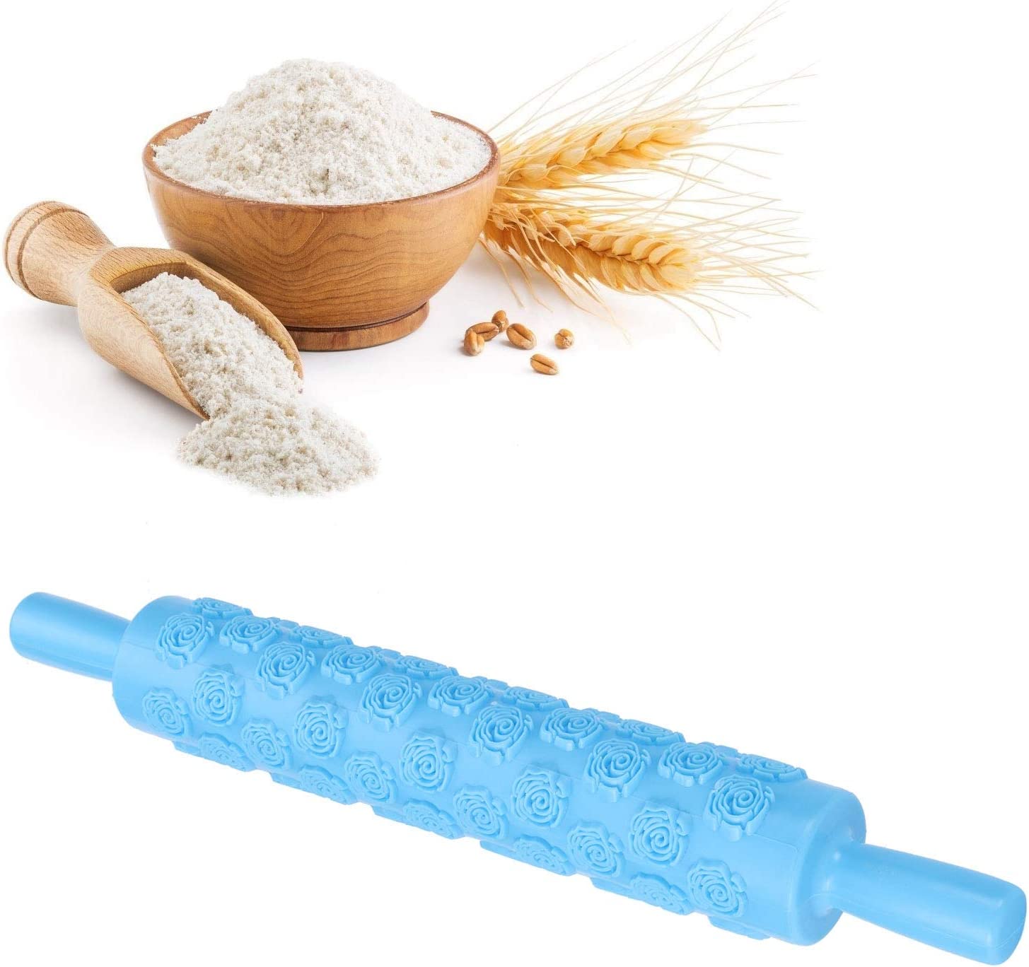 Embossed Rolling Pins, Colourful Cake Decorating Engraved Embossing ...