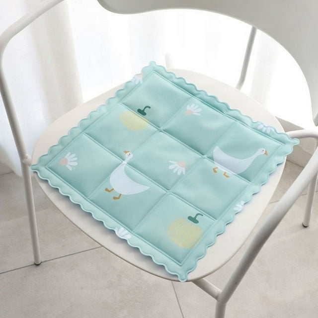 Tapis de Refroidissement Multifonctionnel d'Été - Coussin en Tissu Composite PVC 14x14 Pouces pour Voiture, Bureau et Ordinateur Portable, Effet de Refroidissement Rapide, Résistant à l'Eau et à l'Usure, Soulage les Douleurs Lombaires