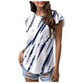 thumbnail image 1 of Top casual de manga corta para mujer con cuello redondo y estampado de degradado sexy de verano Fridja  ghk5688, 1 of 5