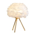 thumbnail image 1 of Lámpara de Mesa con Pantalla de Plumas, Diseño Innovador, Iluminación Cálida, blanco, 1 of 2