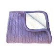 thumbnail image 1 of Effe Bebe Magnolia Cable Knit and Sherpa Baby Blanket (Lavender), 1 of 4