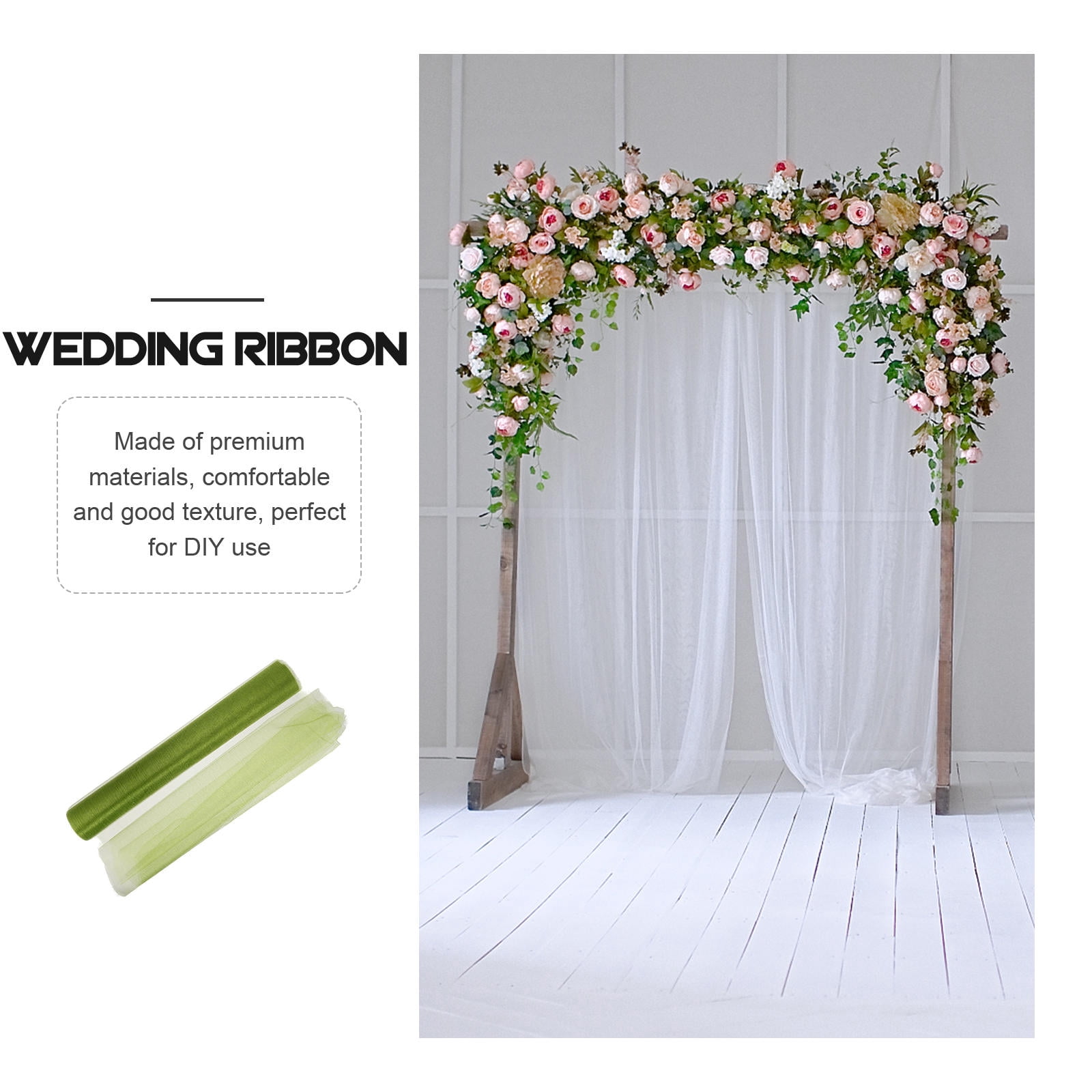 UPOUART 1Pcs Wedding Ribbon Wedding Party Decoration Green For Women Hair Bows