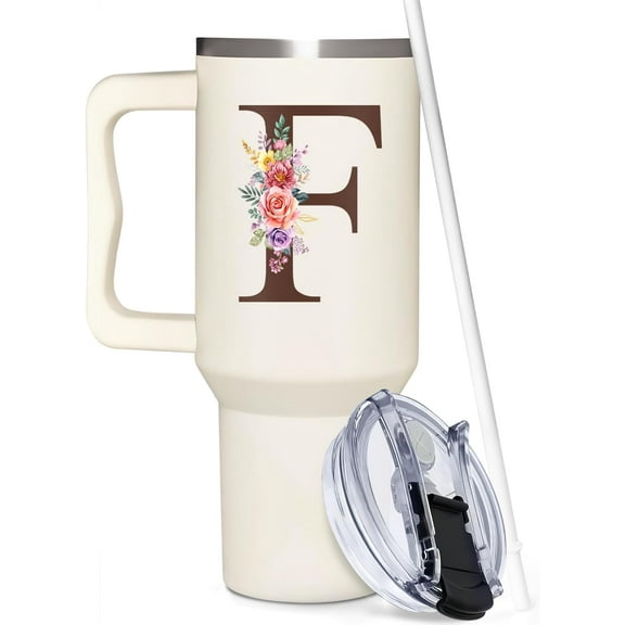 Custom Engraved 40oz Tumbler with Handle - Personalized Gifts for Women, Mom, Wife, Sister, Best Friend, Coworkers - Birthday & Christmas Present