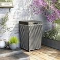 thumbnail image 5 of Furniture of America Azur Outdoor Aluminum & Wicker Outdoor Trash Can in Black, 5 of 11