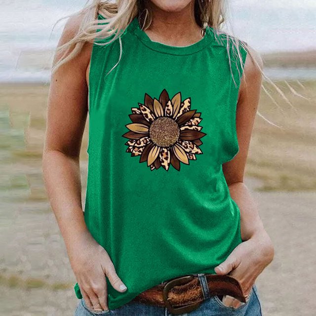 Daisyyozoid Nouvelles Arrivées Hauts pour Femmes Joyeuses Pâques Col Rond Imprimé Décontracté Pull Sans Manches T-shirt