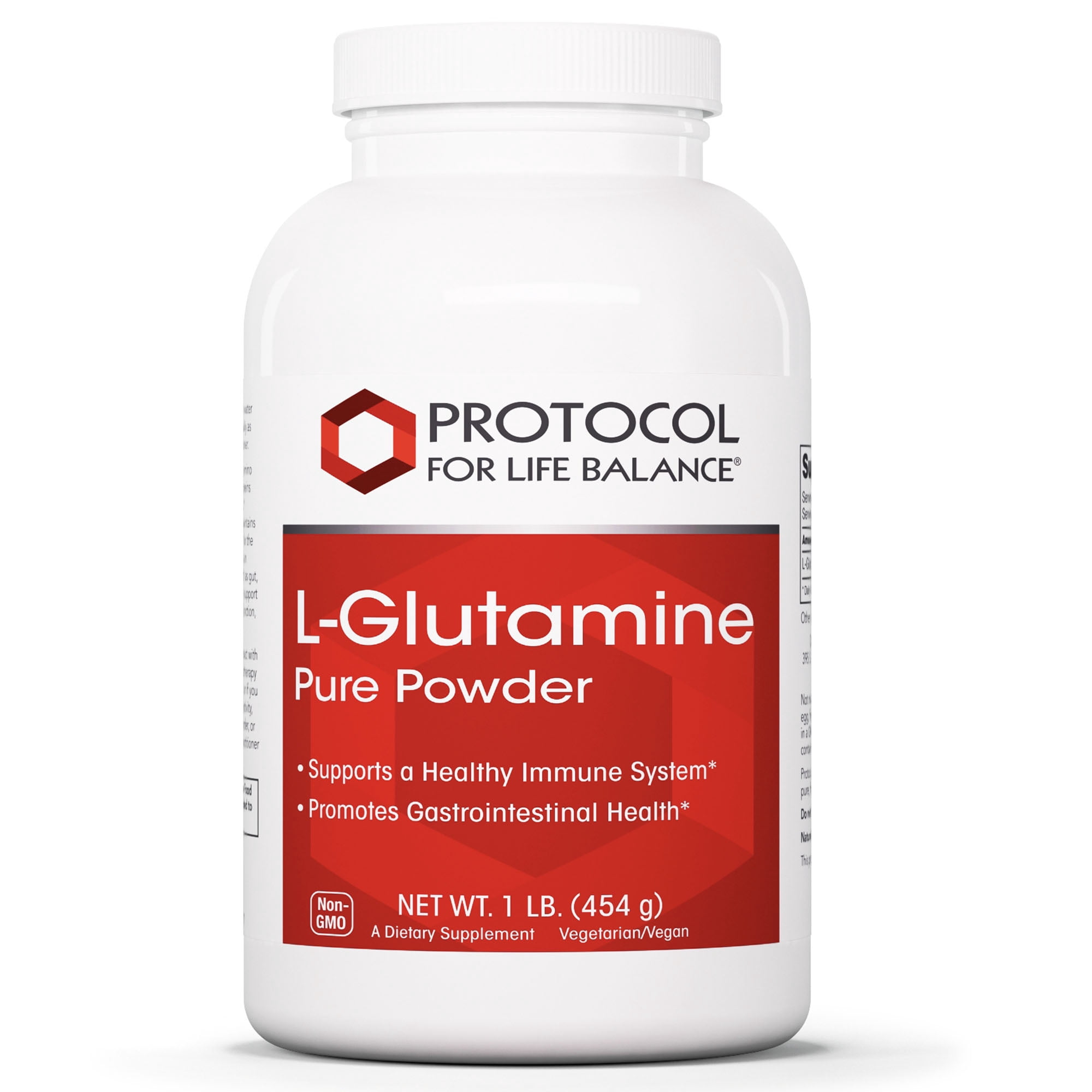 Protocol For Life Balance - L-Glutamine Pure Powder - Essential Amino Acid to Support Healthy Immune System, Promotes Gastrointestinal Health, Brain Booster, Helps Prevent Muscle Breakdown - 1 Pound