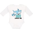 thumbnail image 3 of Inktastic My Great Uncle Loves Me with Cute Sharks Boys or Girls Long Sleeve Baby Bodysuit, 3 of 5