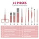 thumbnail image 4 of ZIZZON Travel Mini Set de manicura Juego de cortaúñas 10 en 1 Kit de cuidado de pedicura de acero inoxidable con estuche rosa, 4 of 5