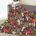 thumbnail image 6 of Bingfone Mushrooms And Leaves Print Flannel Fleece Blanket Throw Blanket for Bed,Sofa,Couch,Travel,Camping(50"x40" ), 6 of 8