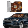 thumbnail image 3 of Kdxio Log Cabin Inside Print Front Windshield Sun Shade,Folding Auto Sunshade for Car Truck SUV-Medium, 3 of 7