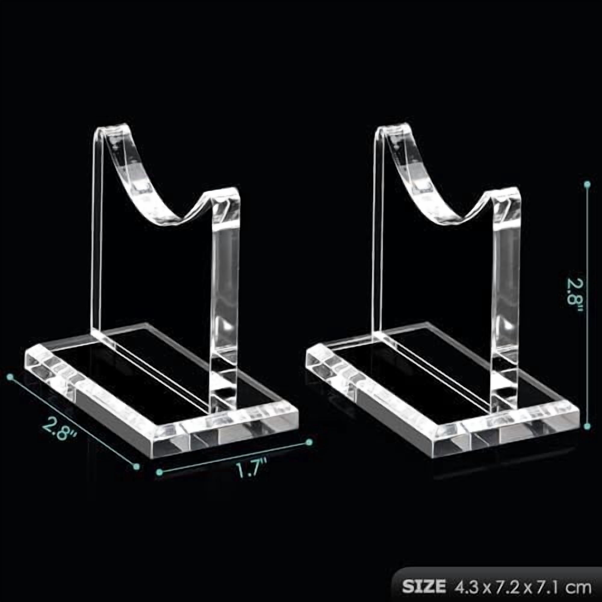 RibRave Acrylic Weapon Lightsaber Display Holder,Clear Desk Adjustable Wand Stand for Most Samurai Sword Tanto Rapier Light Saber Katana Wakizashi Genji Rack Horizontal Exhibition (2PCS)