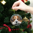 thumbnail image 6 of Funny Christmas Ornament,Cute Beagle Dog Face In The Style Of Acrylic Painting,Xmas Round Ceramic Pendant, 6 of 6